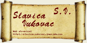 Slavica Vukovac vizit kartica